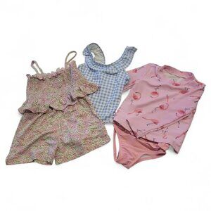 Bonnie Bianca Halter Set Flamingo Swim Set Blue Swimsuit Lot of Kids Clothes 3T